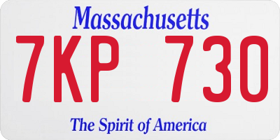 MA license plate 7KP730