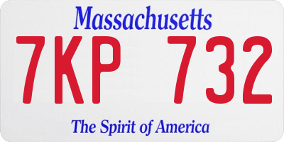 MA license plate 7KP732