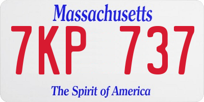 MA license plate 7KP737