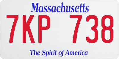 MA license plate 7KP738