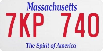 MA license plate 7KP740