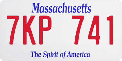 MA license plate 7KP741