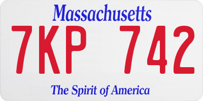 MA license plate 7KP742