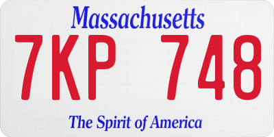 MA license plate 7KP748