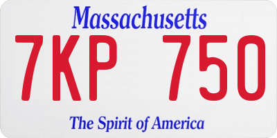 MA license plate 7KP750