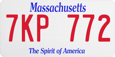 MA license plate 7KP772