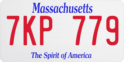 MA license plate 7KP779