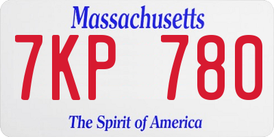 MA license plate 7KP780