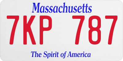 MA license plate 7KP787