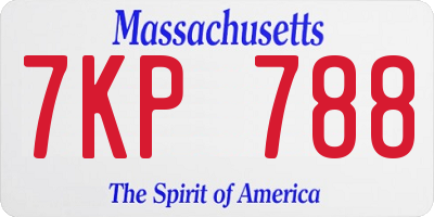 MA license plate 7KP788