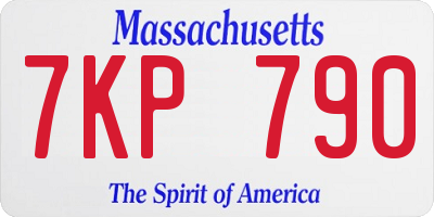 MA license plate 7KP790