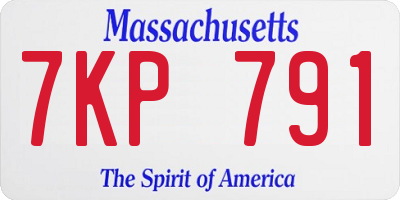 MA license plate 7KP791