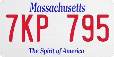 MA license plate 7KP795