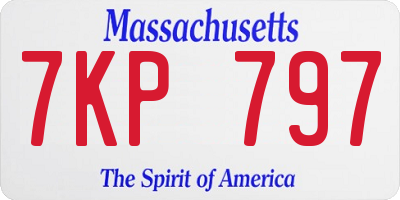 MA license plate 7KP797