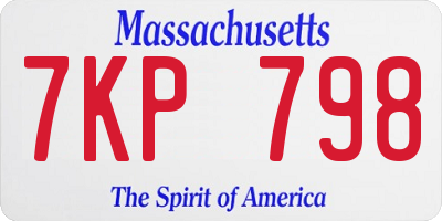 MA license plate 7KP798