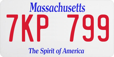 MA license plate 7KP799