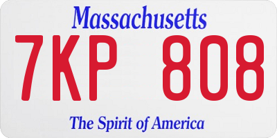 MA license plate 7KP808