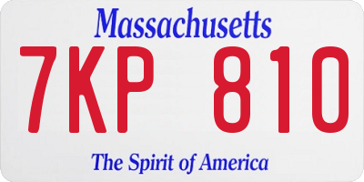 MA license plate 7KP810