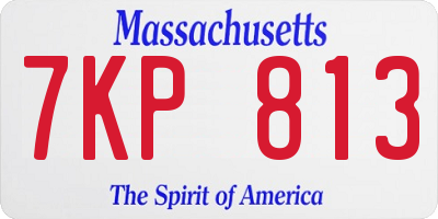 MA license plate 7KP813