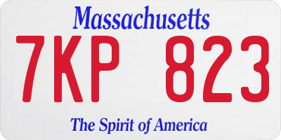 MA license plate 7KP823