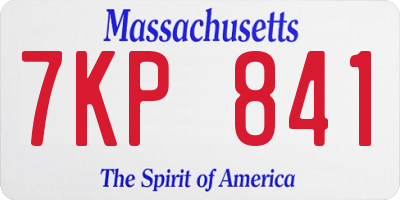 MA license plate 7KP841