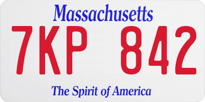 MA license plate 7KP842