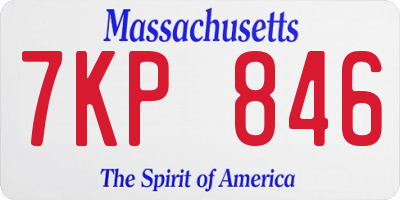 MA license plate 7KP846