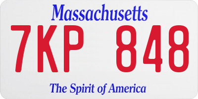 MA license plate 7KP848