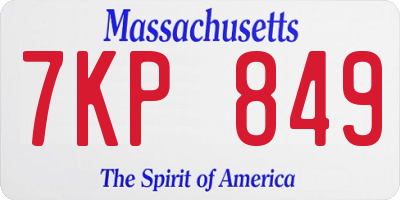 MA license plate 7KP849