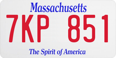 MA license plate 7KP851