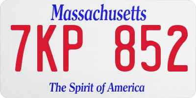 MA license plate 7KP852
