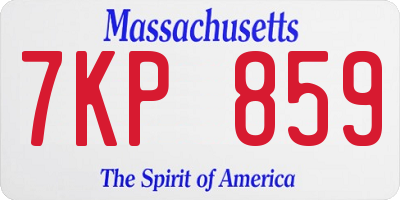 MA license plate 7KP859