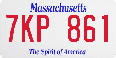 MA license plate 7KP861