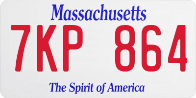 MA license plate 7KP864