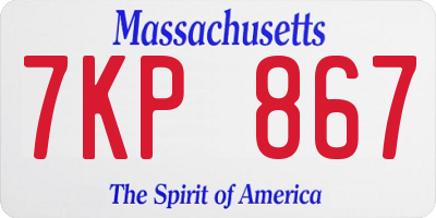 MA license plate 7KP867