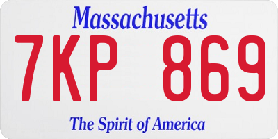 MA license plate 7KP869