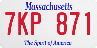 MA license plate 7KP871