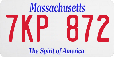 MA license plate 7KP872