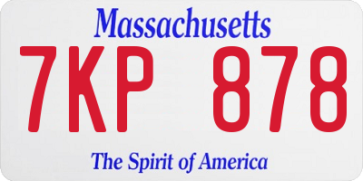 MA license plate 7KP878