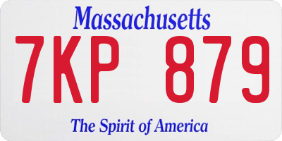 MA license plate 7KP879