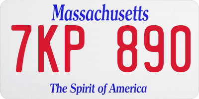MA license plate 7KP890
