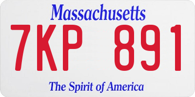 MA license plate 7KP891