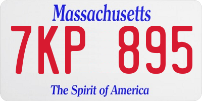 MA license plate 7KP895