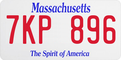 MA license plate 7KP896