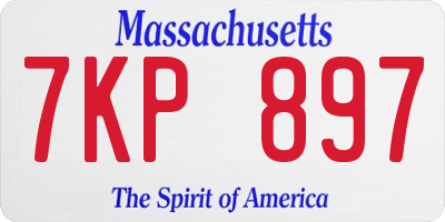 MA license plate 7KP897