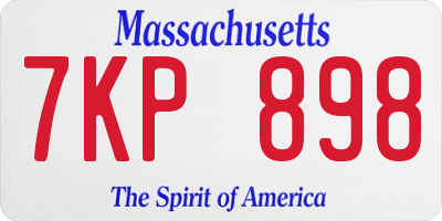 MA license plate 7KP898