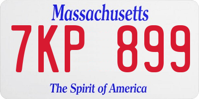 MA license plate 7KP899
