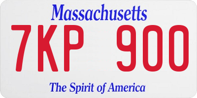 MA license plate 7KP900