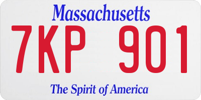 MA license plate 7KP901
