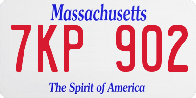 MA license plate 7KP902
